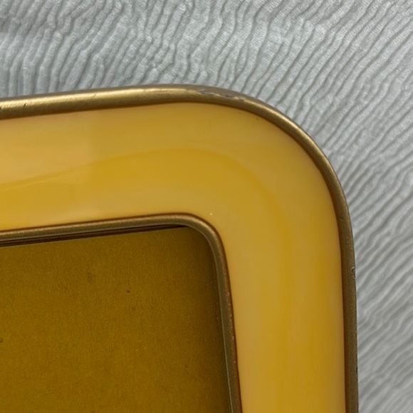 Vintage, rare Floral Yellow enamel Picture Frame mid-century Bucklers art deco - Picture 6 of 11